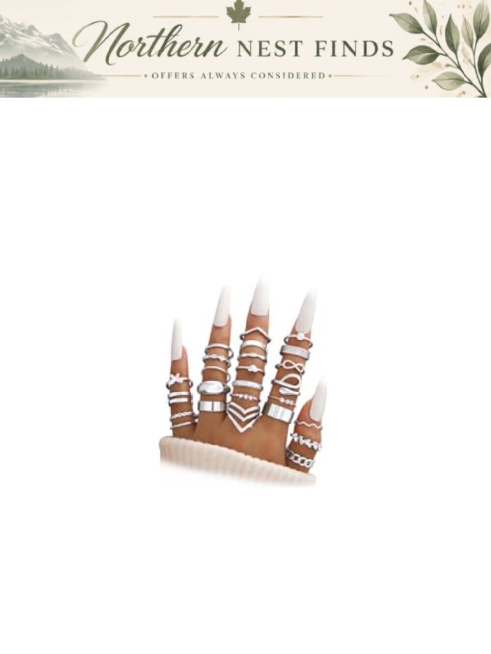 25 Pc Stackable Rings Set Chunky Knuckle Midi Rings Alloy Jewelry Gift